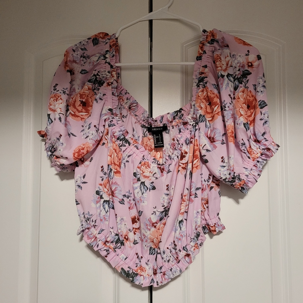 Forever 21 Floral Crop Top